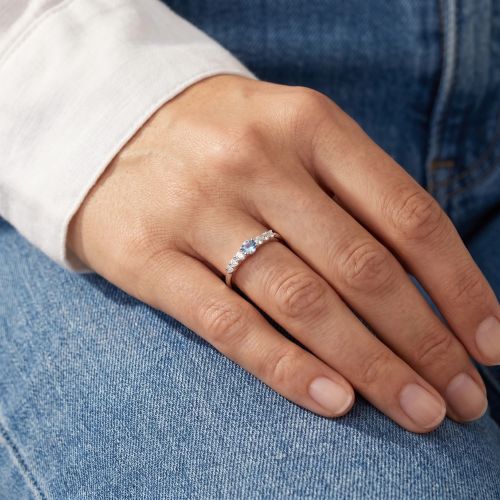 Bague Femme Solitaire Accompagné EDORA Argent et Oxydes de Zirconium EDO70100869