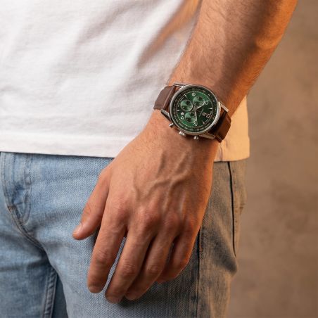 Montre homme chronographe lip himalaya 40mm cuir marron 671718 – montres françaises