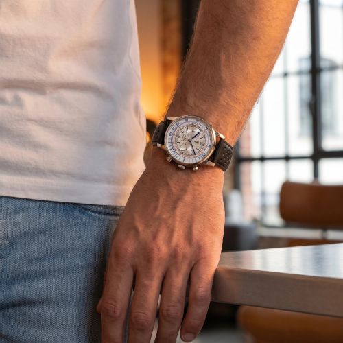 Montre Homme Chronographe LIP Rallye Méca Quartz 40MM Cuir Noir 671828