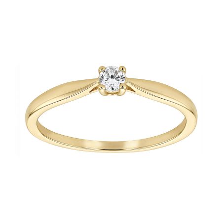 Bague femme solitaire edora or 18 carats jaune et diamant 0,10 cts edo31h4100 – bagues de fiançailles