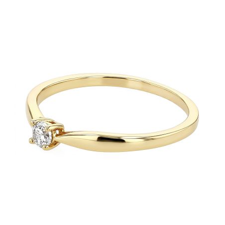 Bague femme solitaire edora or 18 carats jaune et diamant 0,10 cts edo31h4100 – bagues de fiançailles