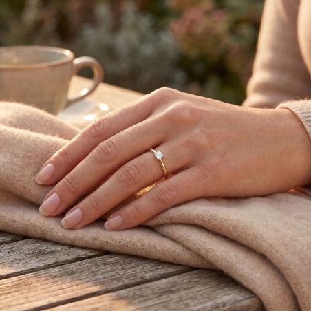 copy ofBague Femme Solitaire EDORA OR 18 carats jaune et Diamant 0,15 cts EDO31H4150