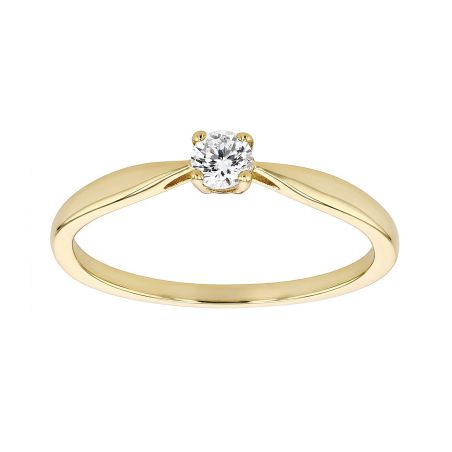 Bague femme solitaire edora or 18 carats jaune et diamant 0,15 cts edo31h4150 – bagues de fiançailles