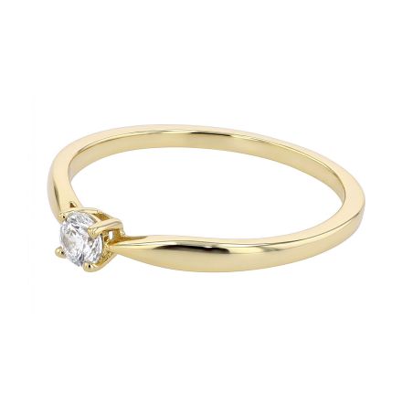 Bague femme solitaire edora or 18 carats jaune et diamant 0,15 cts edo31h4150 – bagues de fiançailles