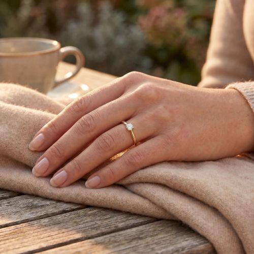 copy ofBague Femme Solitaire EDORA OR 18 carats jaune et Diamant 0,15 cts EDO31H4150