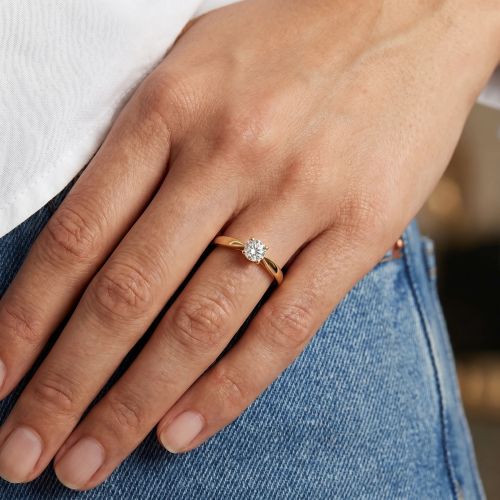 copy ofBague Femme Solitaire EDORA OR 9 carats jaune et Diamant 0,10 cts EDOH31H4100
