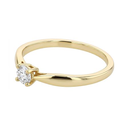 Bague femme solitaire edora or 9 carats jaune et diamant 0,20 cts edoh31h4200 – bagues de fiançailles