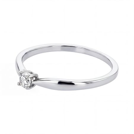 Bague femme solitaire edora or 18 carats blanc et diamant 0,10 cts edo31h4105 – bagues de fiançailles