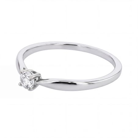 Bague femme solitaire edora or 9 carats blanc et diamant 0,15 cts edoh31h4155 – bagues de fiançailles