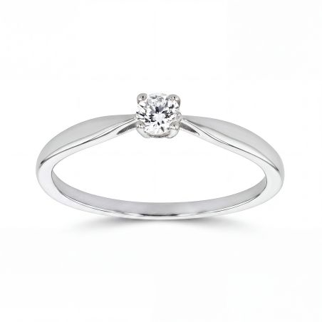 Bague femme solitaire edora or 9 carats blanc et diamant 0,15 cts edoh31h4155 – bagues de fiançailles