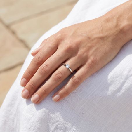 Bague Femme Solitaire EDORA OR 18 carats jaune et Diamant 0,20 cts EDO31H4205