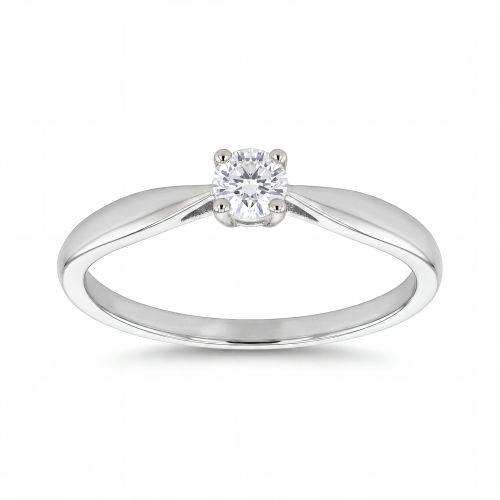 Bague Femme Solitaire EDORA OR 18 carats jaune et Diamant 0,20 cts EDO31H4205