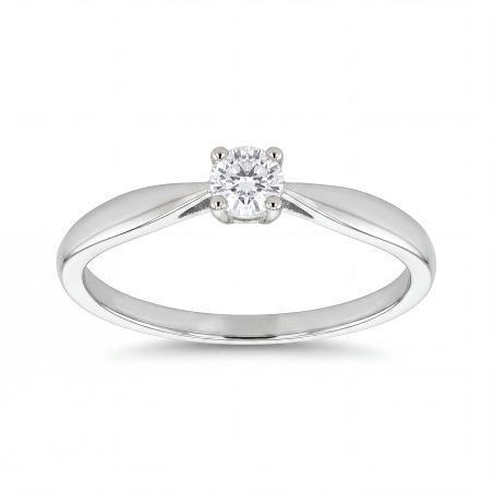 Bague femme solitaire edora or 9 carats blanc et diamant 0,20 cts edoh31h4205. – bagues de fiançailles