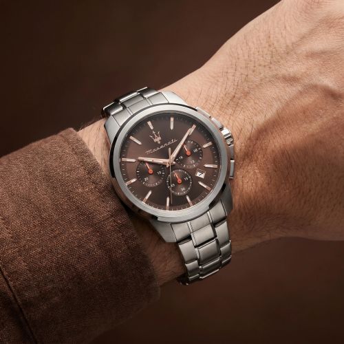 Montre Homme Maserati Successo Marron Acier Gris R8873621050