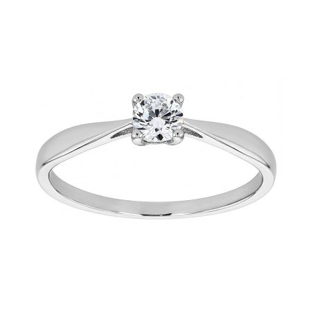 Bague femme solitaire edora or 18 carats blanc et diamant 0,25 cts edo31h4255 – bagues de fiançailles