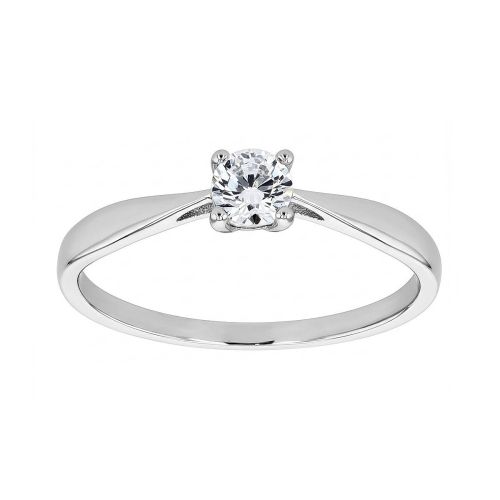 Bague Femme Solitaire EDORA OR 18 carats blanc et Diamant 0,25 cts EDO31H4255
