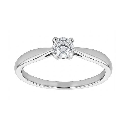 Bague Femme Solitaire EDORA OR 18 carats blanc et Diamant 0,25 cts EDO31H4305