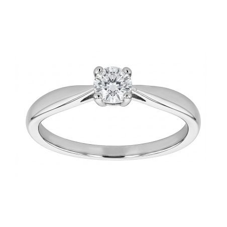 Bague femme solitaire edora or 18 carats blanc et diamant 0,30 cts edo31h4305 – bagues de fiançailles