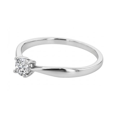 Bague femme solitaire edora or 18 carats blanc et diamant 0,30 cts edo31h4305 – bagues de fiançailles