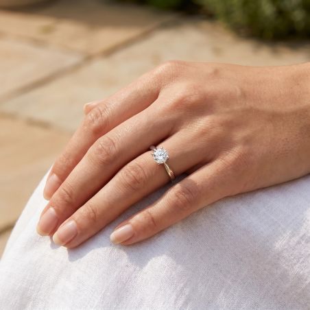Bague Femme Solitaire EDORA OR 18 carats blanc et Diamant 0,25 cts EDO31H4305