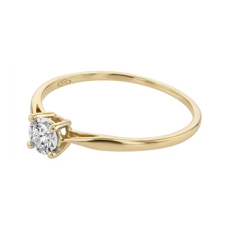 Bague femme solitaire pastille edora or 9 carats jaune et diamants 0,14 ct edob2/913.p.14.j.6.9 – bagues femme diamant