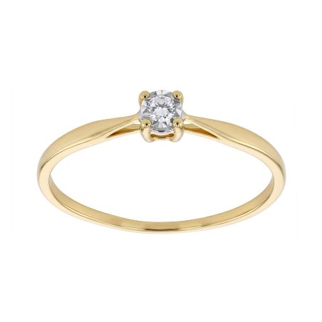 Bague femme solitaire pastille edora or 9 carats jaune et diamants 0,05 ct edob2/912.p.05.j.6.9 – bagues femme diamant