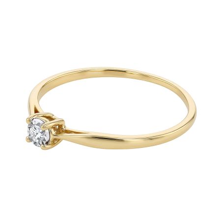 Bague femme solitaire pastille edora or 9 carats jaune et diamants 0,05 ct edob2/912.p.05.j.6.9 – bagues femme diamant