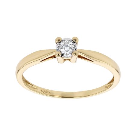 Bague femme solitaire pastille edora or 9 carats jaune et diamants 0,10 ct edob2/551.p.10.j.6.9 – bagues femme diamant