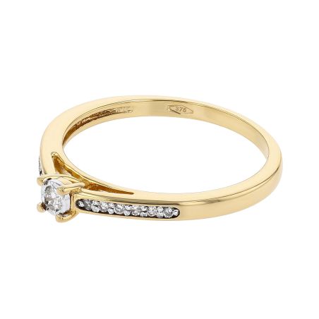Bague femme solitaire accompagné edora or 9 carats jaune et diamants 0,15 ct edob2/467.p.15.bic.6.9 – bagues femme diamant