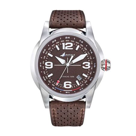 Montre homme rafale solo display cadran et cuir marron 666021 – montres françaises