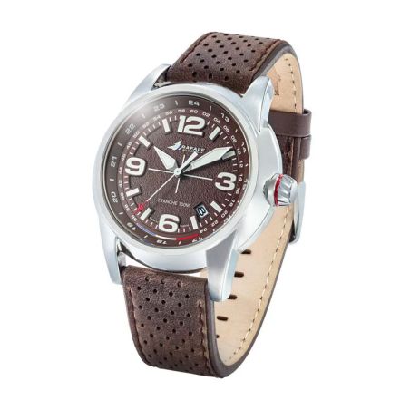 Montre homme rafale solo display cadran et cuir marron 666021 – montres françaises