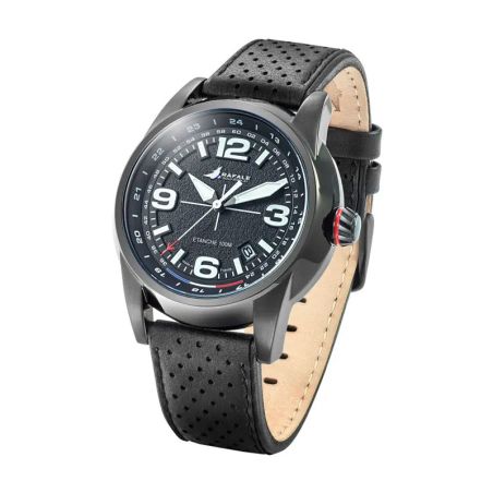 Montre homme rafale solo display cadran et cuir noir 666022 – montres françaises
