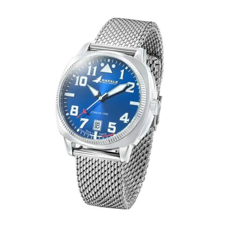Montre homme rafale solo display coach acier cadran bleu 666031 – montres françaises