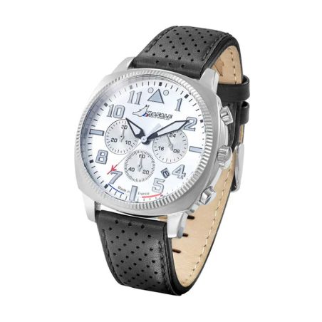 Montre homme rafale solo display coach chrono acier cuir noir 666024 – montres françaises