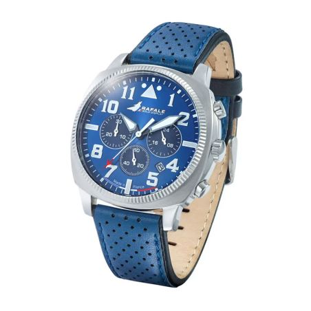Montre homme rafale solo display coach chrono cuir bleu 666025 – montres françaises