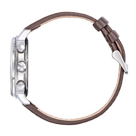 Montre homme rafale solo display coach chrono vert cuir marron 666026 – montres françaises