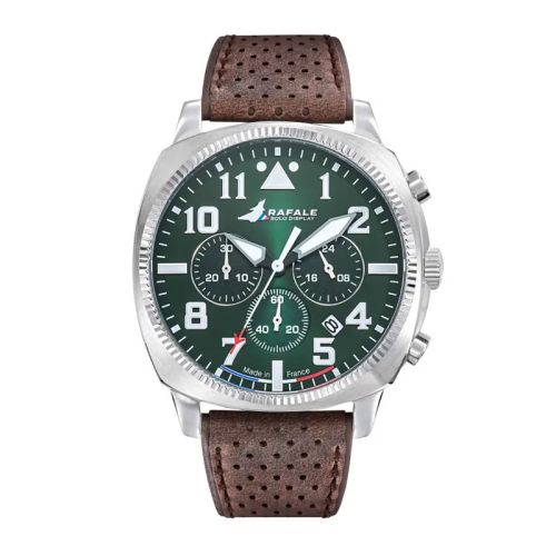 Montre Homme Rafale Solo Display COACH Chrono Vert Cuir Marron 666026