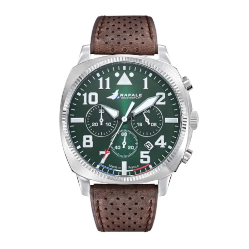 Montre Homme Rafale Solo Display COACH Chrono Vert Cuir Marron 666026