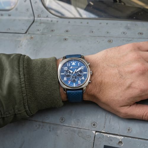 Montre Homme Rafale Solo Display COACH Chrono Cuir Bleu 666025