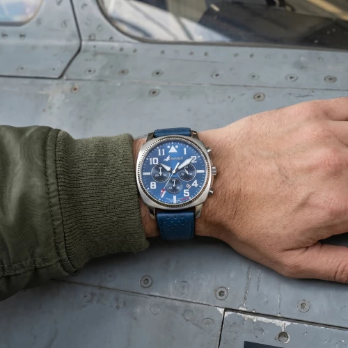 Montre Homme Rafale Solo Display COACH Chrono Cuir Bleu 666025