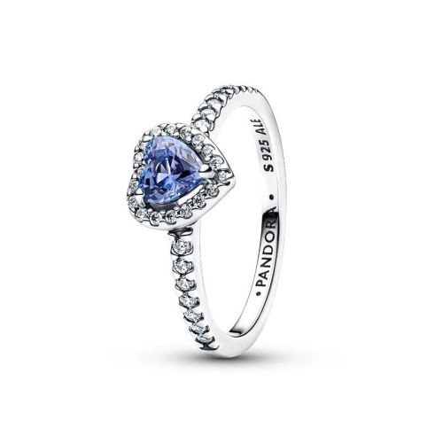 Bague Femme PANDORA Cœur Surélevé Bleuet Scintillant 198421C05