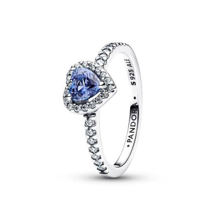 Bague femme pandora cœur surélevé bleuet scintillant 198421c05 – bagues tendances