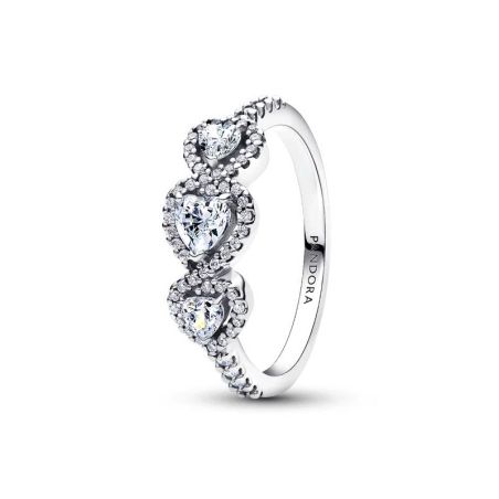 Bague femme pandora trilogie cœur halo 194413c01 – bagues tendances