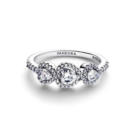 Bague femme pandora trilogie cœur halo 194413c01 – bagues tendances