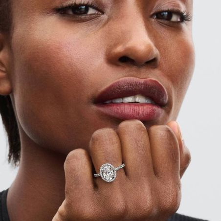 Bague femme pandora spectaculaire halo ovale scintillant 193777c01 – bagues tendances