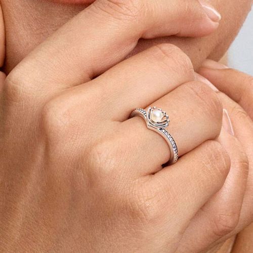 Bague Femme PANDORA Perle de Culture d’Eau Douce Traitée Princesse Disney Ariel Coquillage 193654C01