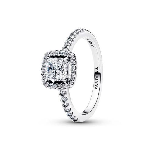 Bague Femme PANDORA Halo Carré Scintillante 193555C02