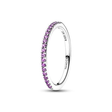Bague femme pandora anneau demi-éternité violet scintillant 192999c04 – bagues tendances