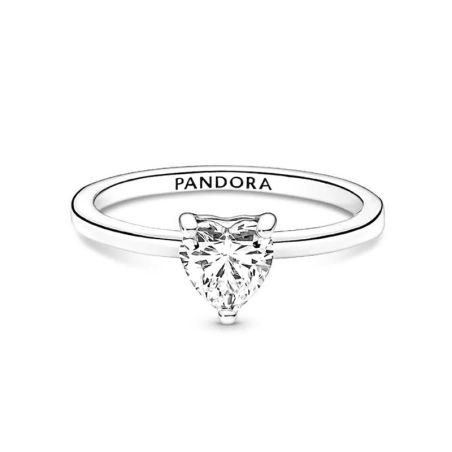 Bague femme pandora solitaire cœur scintillan – bagues tendances