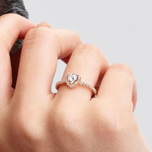 Bague femme PANDORA Cœur Surélevé Scintillant 188421C02